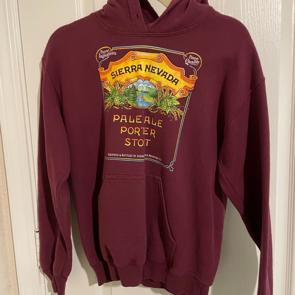 Pale-Porter-Stout Hooded Sweatshirt Maroon